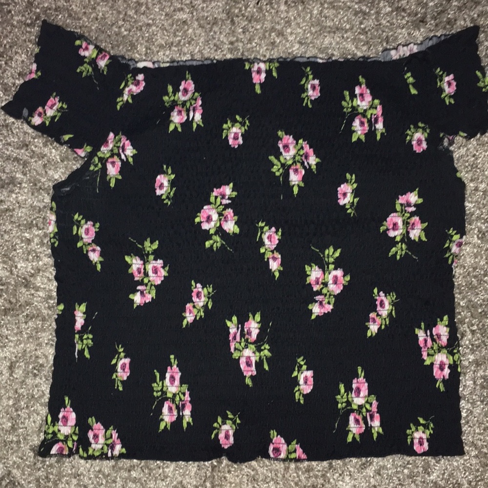 Black Floral Tube Top